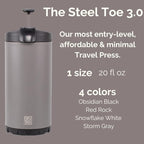 Steel Toe 3.0 Travel Coffee Press - Brew 20 fl.oz On The Go - No Spill Lid, Double Wall Vacuum Insulated Stays Hot for Hours, French Press Coffee (Red Rock)