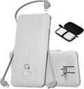 Brand Q 10000mAh Portable Charger with Built-in Cables and AC Wall Plug, USB C Fast Charging Power Bank with 3 Cords,5 Output External Battery Pack Compatible with iPhone,Tablet and All Smart Phones