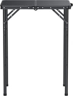 Folding Camping Table Portable Pinic Table 3 Level Height Adjustable Aluminum Alloy Small Foldable Camp Table Light Weight with Carry Handle for Outdoor Indoor Hiking Camp BBQ Beach