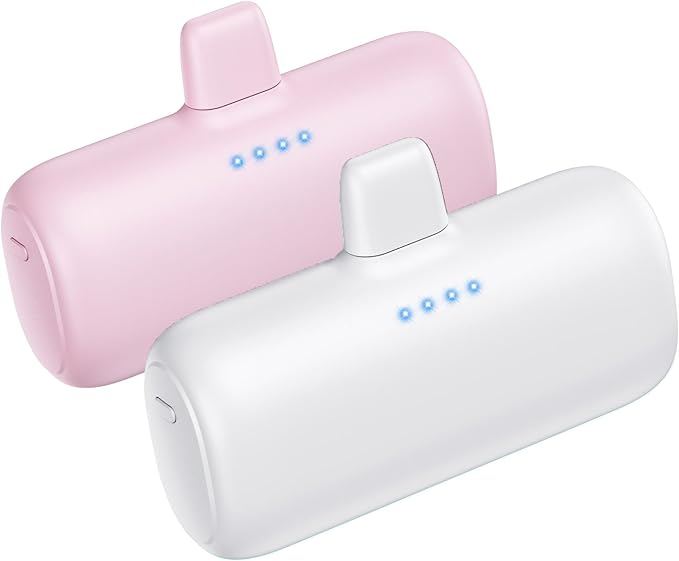 [2-Pack] Mini Portable Charger for iPhone,5200mAh Ultra Compact PD Fast Charging Power Bank,Plug-in Battery Pack Travel Cordless Phone Charger,Compatible with iPhone 14/14Pro/13/12/11/X/8/7/6plus etc
