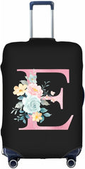 E Alphabet Design Custom Travel Luggage Cover Tag Set TSA Approved Vintage Letter Print Suitcase Protector Men Women (L 26-28 Inch Luggage)