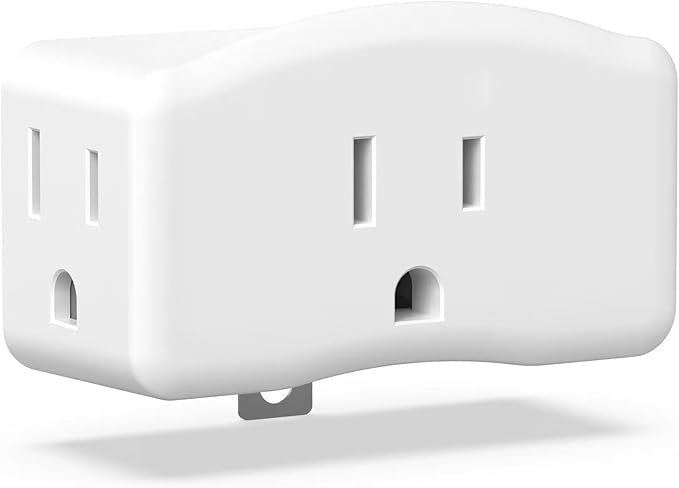 ETL Listed 3 Prong to 2 Prong Grounded Adapter, FiiMan 3 Pin to 2 Pin Polarized Plug Extender Power Strip Triple Outlet Converter, 3-Sided Outlets Wall Plug Splitter for Household Appliances,White(2)
