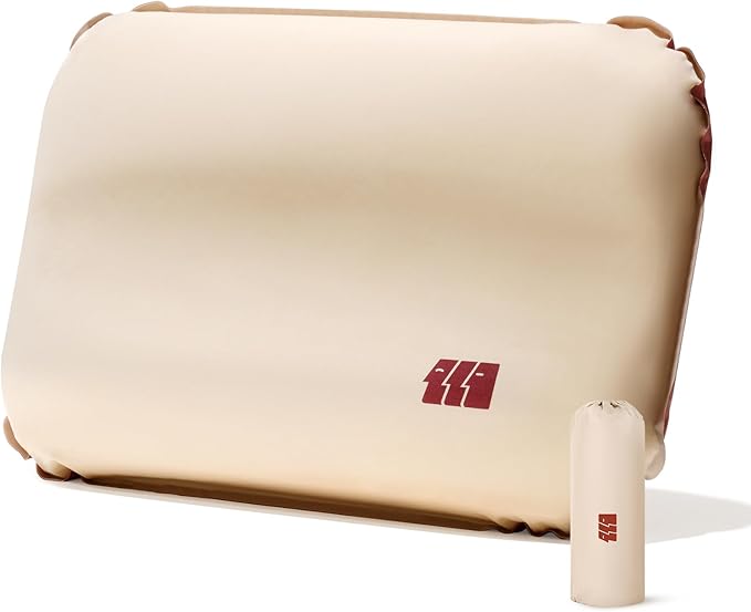 Camping Pillow with Memory Foam, Large Inflatable Portable Ultralight Pillow, Ergonomic for Neck Lumbar Support, Travel Air Pillows for Hiking/Hammock/Backpacking (Large)