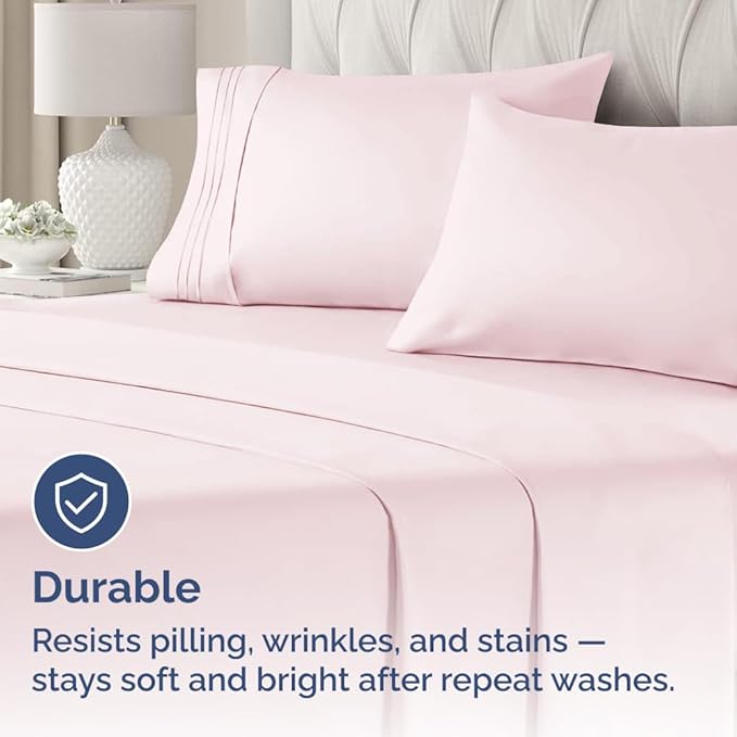CGK Unlimited King Size Microfiber Pillowcase Set, Lavender Pink, 4 Pieces