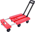 Folding Hand Truck Cart with Extendable Handle, 6 Wheels for Easy Luggage and Furniture Moving, Compact Design