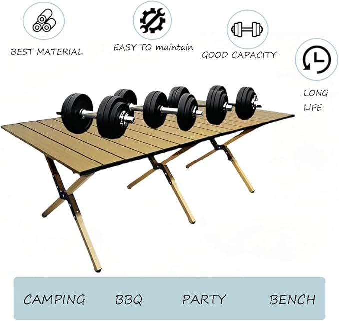 Portable Low Alluminum Roll Up Travel Folding Table for Beach, Camping, & Picnic – Compact, Lightweight, Multi-Purpose for Indoor & Outdoor Use