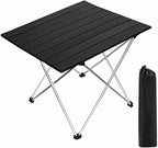 Folding Camping Table Ultralight Aluminum Portable Beach Table with Carry Bag for Camping Hiking BBQ Outdoor Picnic(L)