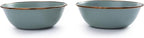 Barebones Enamel Bowl Set - Dish Set of 2 Bowls - Enamelware Set for Camping and Everyday Use (Mint)