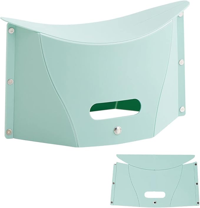 Folding Portable Camping Hiking Stool, Lightweight Collapsable Foldable Chair for Travel Gathering BBQ Subway Backpacking Outdoor Squatty Potty Ultralight Mini (Green)