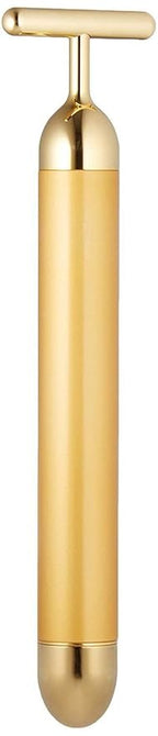 Beauty Bar 24k Golden Pulse Facial Massager, T-Shape Electric Sign Face Massage Tools for Sensitive Skin Face Pull Tight Firming Lift