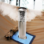 Fitinhot Camp Wood Stove, Tent Wood Burning Stoves Portable with Chimney Pipes, Upgraded Titanium Surface Camping Stove, Heat Resistant Glass & Gloves for Outdoor (Black)