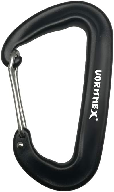 12KN Aluminum Carabiner Clip 4 Pack for Hammocks, 2700lbs Heavy Duty Large Clipping On Camping Accessories, Water Bottle,Backpacking and More - Black