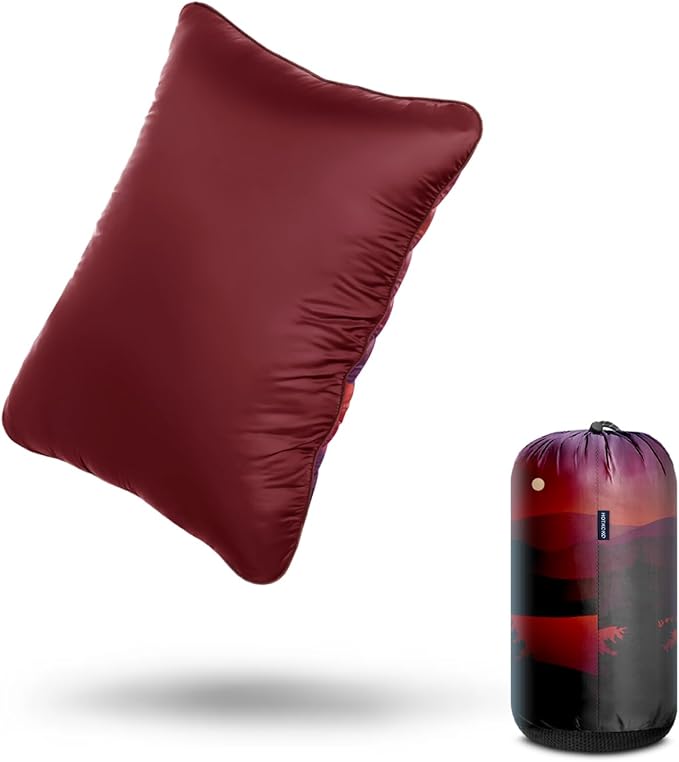 Camping Pillow,Supportive Compressible Travel Pillow Middle Size Lightweight Camp Pillow with Storage Bag for Camping,Hiking,Backpacking,Airplane