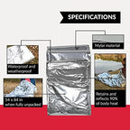Ever Ready First Aid Mylar Rescue Blanket, Large Silver Thermal Sheet for Emergency and Survival, 54” x 84” – 10 Count