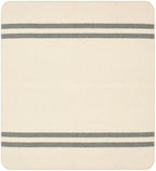 Thick Alpaca Wool Blanket Queen Size Heavyweight for Camping Outdoors or Using Indoors | Soft Peruvian Alpaca Wool Blankets (Ivory - Soft Gray Stripes, Queen)