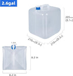 2 Pack Collapsible Water Container with Spigot, Foldable Cube Water Jugs Portable Water Storage for Outdoors Camping Hiking Disaster Preparedness & Survival Gear 1.4/2.6/4/5.3 Gallon