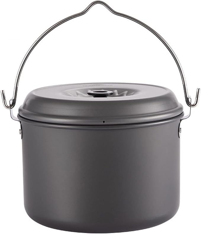 CAMPINGMOON Camping Pot 4-Quart Portable Campfire Cooking Hanging Pot Lightweight Aluminum MC-230