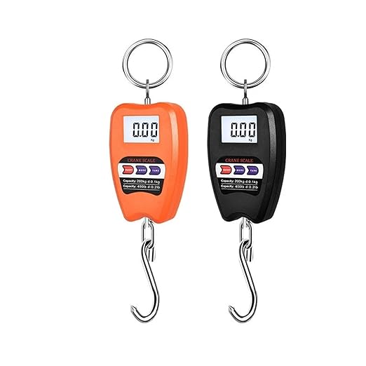 Luggage Weight Scale, Portable Electronic Luggage Scale Multifunctional Digital Scales LCD Display Travel High Accurate 200Kg Handheld Weighing Tools,for Travel(Orange)