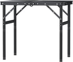 GARLLEN 2ft Folding Camping Table, 3 Adjustable Height Lightweight Picnic Table, Portable Aluminum Grill Table for Outdoor, Camping, Grill, Threaded Install, 23.6" L x 15.7" W, Black