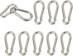 10PCS Carabiner Clip 304 Stainless Steel Heavy Duty Spring Snap Hook M4 1.57 Inch Small Keychain for Keys Swing Set Camping Fishing Hammock