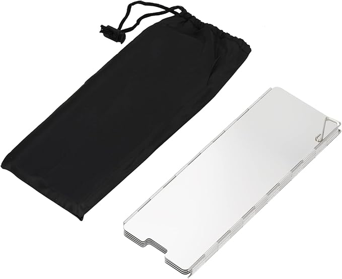 8 Plates Camping Stove Windscreen Folding Outdoor Stove Windshield Camp Stove Wind Screen Aluminium Alloy Windshield for Butane Burner Grill Wind Blocker Shield