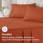 King Pillow Cases Set of 2 - Ultra Soft Hotel Quality Pillowcase Covers - Comfy Cozy Bedding for Women, Men, Kids and Teens - Machine Washable Pillow Protectors - 2 Pieces Set - King Size Terracotta