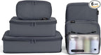 6 Set Compression Packing Cubes for Travel, Large Medium Small Luggage Organizers (Charcoal Gray)