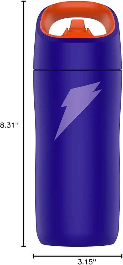 Gatorade Kids' Rookie Metal Water Bottle, 12oz, Stainless Steel Bottle, Double-Wall Insulation, Vacuum Insulated, Thermo Mug