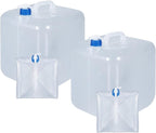 2 Pack Collapsible Water Container with Spigot, Foldable Cube Water Jugs Portable Water Storage for Outdoors Camping Hiking Disaster Preparedness & Survival Gear 1.4/2.6/4/5.3 Gallon