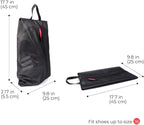pack all Plus-Sized Shoe Bag for Travel, Water-Resistant Shoe Pouch for Gym, Odor-Resistant Soccer Cleats Bag for Sport (Black, 2-Pack)