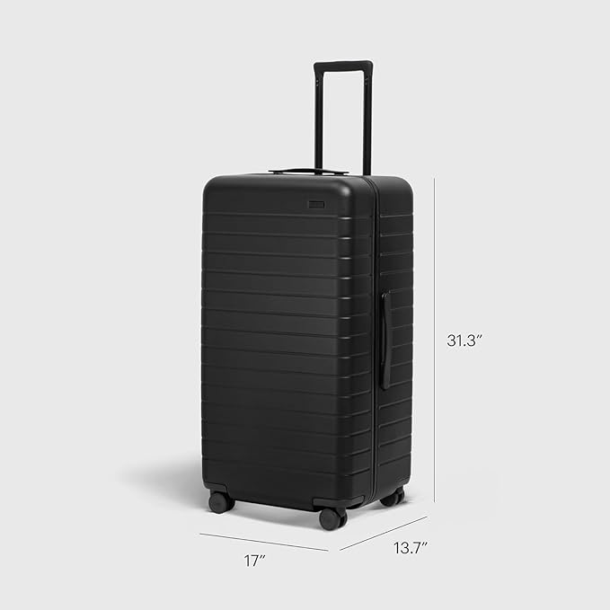 Away Large Trunk Luggage, 31 Inch Hardside Suitcase with Spinner Wheels, Lightweight & Durable, TSA Lock, Ideal for Long Trips, Salt White