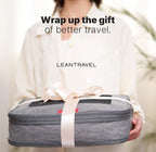 LeanTravel Premium Compression Packing Cubes for Travel - Suitcase Organizer Bags with Double Zipper & Breathable Mesh Panel - Space Saving Carry On Luggage Essentials (1 Large Bag, Grey)