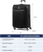 Travelpro Platinum Elite Softside Expandable Checked Luggage, 8 Wheel Spinner Large Suitcase, TSA Lock, Men and Women, Vintage Grey, Checked Large 29-Inch