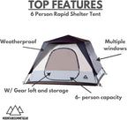 Caddis Rapid 4/6-Person Pop Up Tent for Easy Setup, 4/6 Person Capacity for Camping, by Caddis Sports Inc.