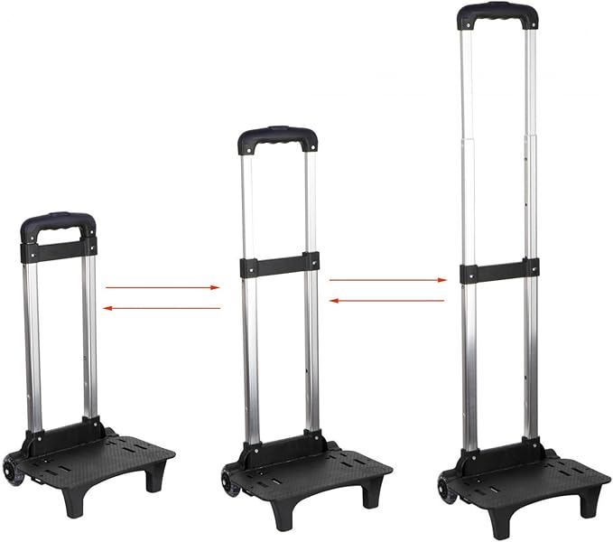 Menolana Backpack Trolley Hand Cart Telescopic Rod Collapsible Portable Foldable 2 Wheels Compact Wheeled Cart Luggage Cart for Kids
