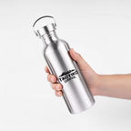 Tactiko Survival Stainless Steel Wide Mouth Water Bottle, Single Wall Boil-Safe, Leakproof, BPA-Free with Carry Sleeve and Strap for Camping, Hiking, Outdoor Prep (Black, 34 oz / 1000 ml)