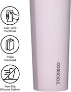 Corkcicle Classic Canteen - Keeps Drinks Cold for 25 Hours - Triple-Insulated Stainless Steel - Dishwasher Safe - Summer Drinkware Gift - Keeps Drinks Ice Cold - 16 oz - Powder Puff