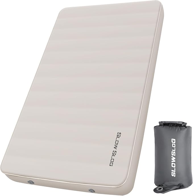 Self-Inflating Sleeping Pad with Portable Electric Air Pump, 4in Thick Memory Foam Camping Mattress for Tent Cot & Car Travel, Fast Inflate & Deflate Camping Pad