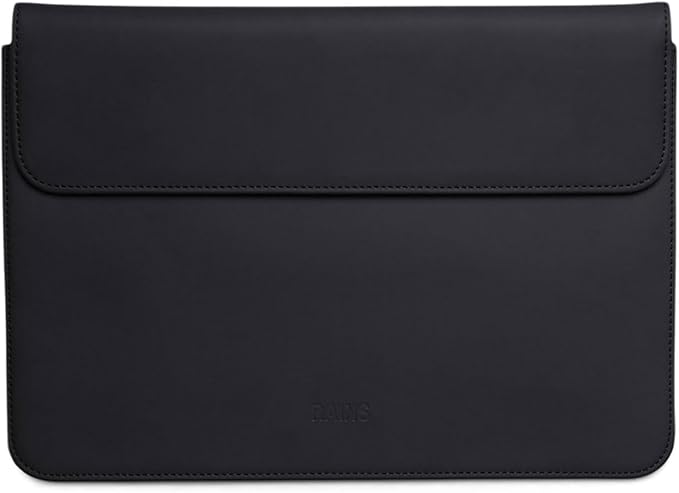 RAINS Laptop Portfolio 13"/14'' – Black Waterproof Protective Computer Case with Soft Lining, Flap Closure, Fits 14" Laptop – Water Resistant & Repellent – 2 Year Warranty