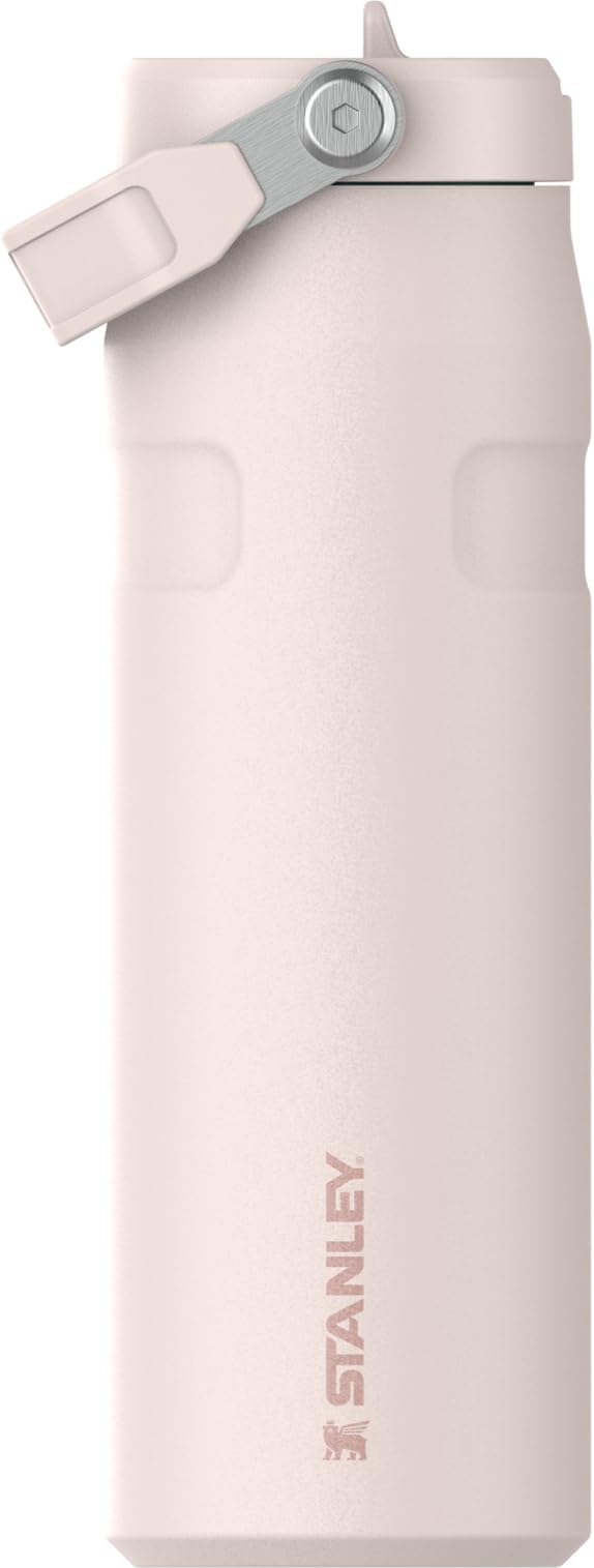 Stanley IceFlow Flip Straw 2.0 Water Bottle 24 oz | Built-In Straw with Larger Opening | Lightweight and Leak Resistant | Insulated Stainless Steel | BPA-Free | Rose Quartz
