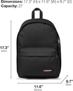 EASTPAK Out Of Office – 31L Backpack with Dual Compartments, 16” Laptop Sleeve, Security Pocket, Bottle Holder & Air Mesh Straps, Checker Dark Grey