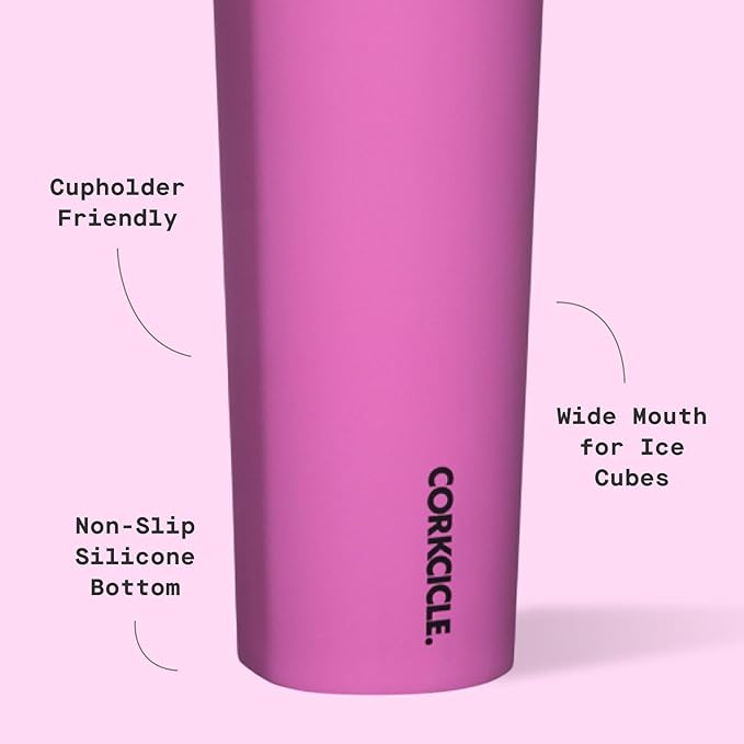 Corkcicle Sport Canteen - Keeps Drinks Cold 25 Hours - Stainless Steel Water Bottle - Triple-Insulated - Spill-Proof - Summer Drinkware Gift - Keeps Drinks Ice Cold - 32 oz - Fuchsia