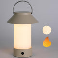 Rechargeable Outdoor Lantern Waterproof, Dimmable Warm White & Flickering Flame Mood Light, Portable Cordless Table Lamp for Patio/Camping/Shower/Emergency Power Outage (Khaki)