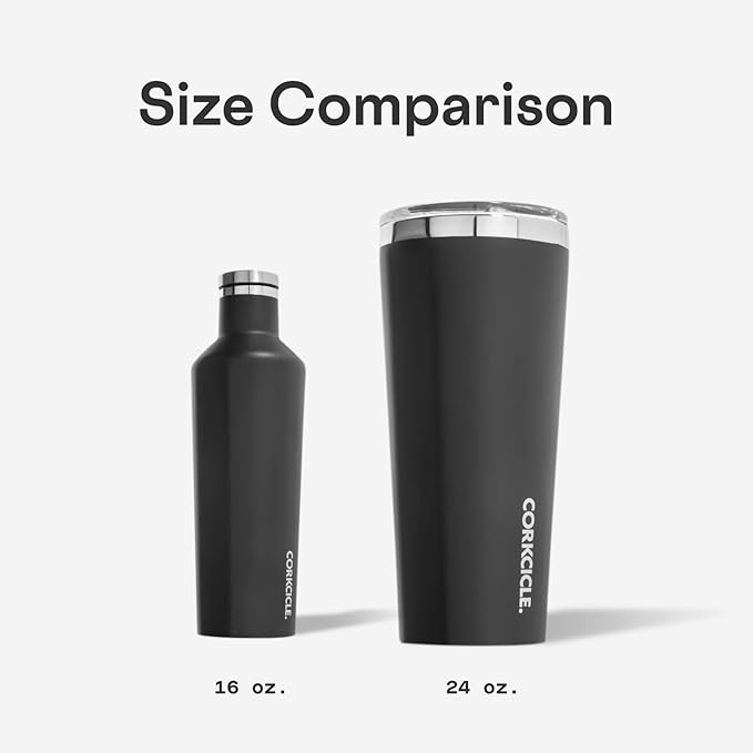 Corkcicle Classic Canteen - Keeps Drinks Cold for 25 Hours - Triple-Insulated Stainless Steel - Dishwasher Safe - Summer Drinkware Gift - Keeps Drinks Ice Cold - 16 oz - Desert
