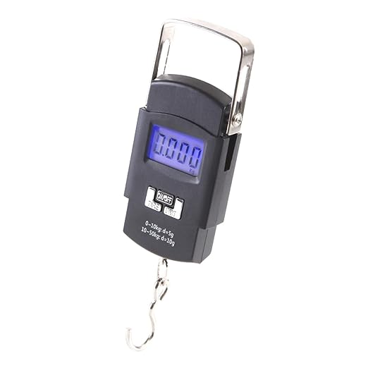Digital Luggage Scale 110lb /50kg Portable Mini Electronic Scale with Fishing Hook Tare Function Backlit LCD Display Luggage Scales for Suitcases with Hook Handheld Luggage Scale with Hook