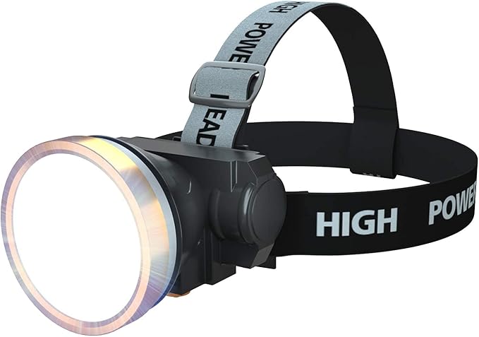 Rechargeable Headlamp, Super Bright LED Head Lamp Flashlight Waterproof Headlight with Built in Battery for Outdoor Camping Fishing Hiking Running Right Ride