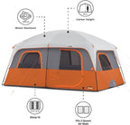 CORE Tent for Family Camping | 10 Person / 11 Person / 12 Person Large Multi Room Cabin Tents for Car Camping & Outdoor Adventures