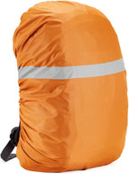 Silfrae Waterproof Rucksack Cover Backpack Rain Cover 30L-100L for Travel Climbing Hiking (Orange-Reflective, 80L-90L)