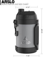 Sports Water Jug - Gallon Water Bottle - Large Insulated Stainless Steel Bottle for Gym, Workouts, Basketball, Football, Soccer - Keep Water Cold for Up To 24 Hours - 108 Ounce (Graphite)