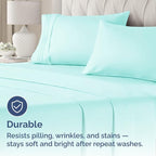 Pillowcases - Ultra Soft Hotel Quality Pillowcase Covers - Comfy, Cozy & Wrinkle Free - Shrinkage and Fade Resistant - Machine Washable Pillow Protectors - (Queen, Spa Blue, 4 Piece Set)